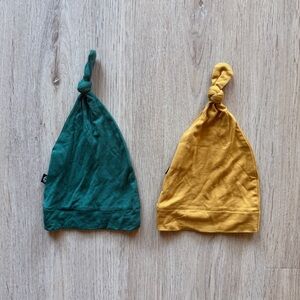 Set of 2 NWOT Kyte BABY Knotted Caps - Emerald & Marigold